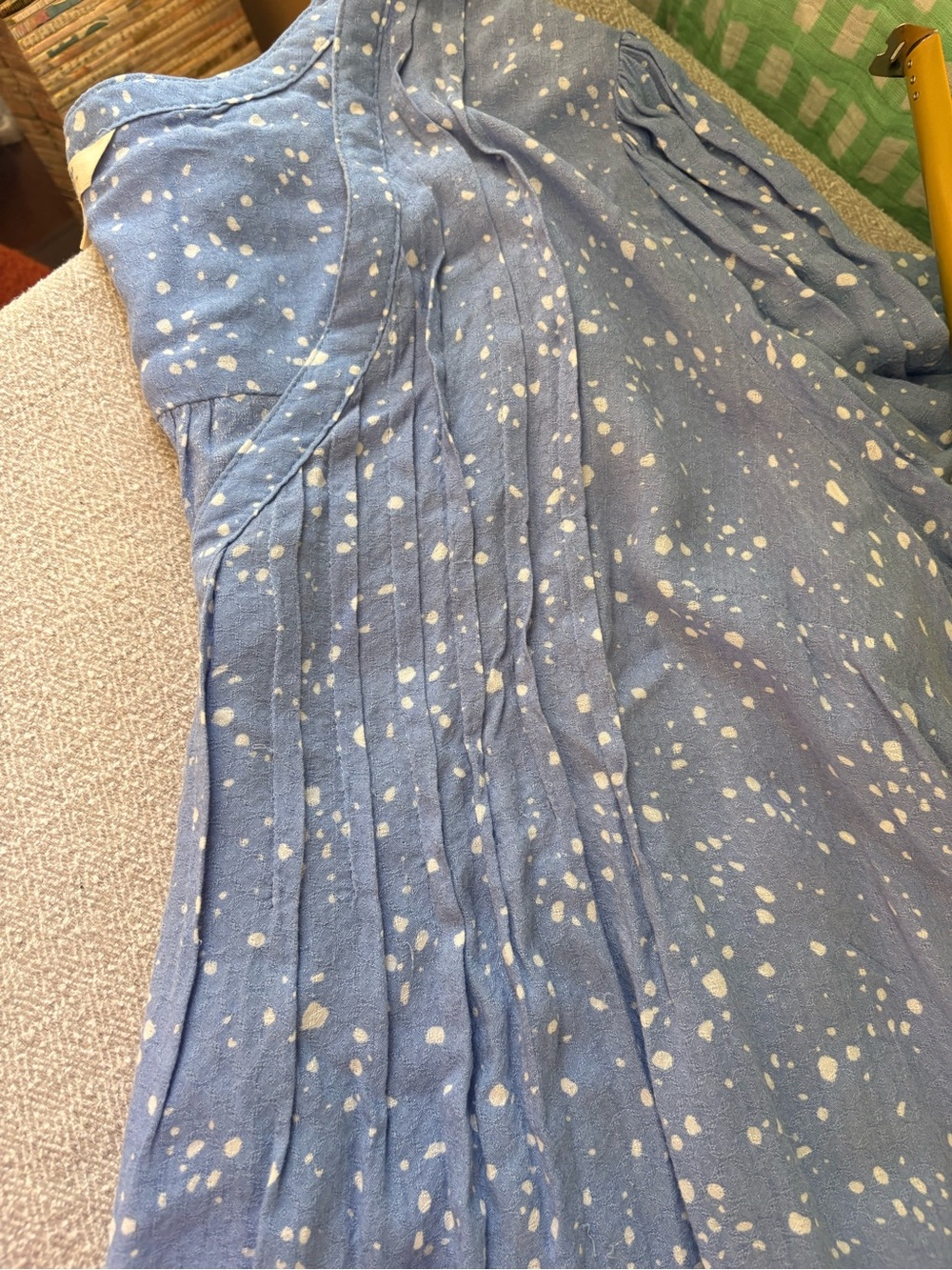 Size 20W Terra & Sky Light Blue Speckled V-Neck Tunic - Picture 12 of 12